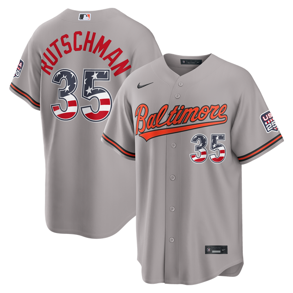 Fourth of July Baltimore Orioles Adley Rutschman Gray USA 250 Stadium Jersey