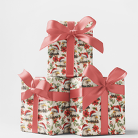 Santa Hat Patriotic Gift Wrap, Holiday Majesty Eagle Wrapping Paper, Christmas Bird Present Paper Roll, Winter Holiday Gift Wrapping Paper