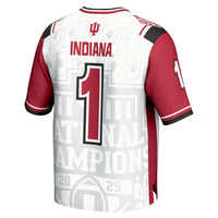 #1 Indiana Hoosiers College Football Playoff 2025 National Champions Commemorative Fashion Jersey - White