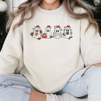 Adorable Santa Ghost Crewneck, Christmas Ghost Sweatshirt, Retro Spooky Xmas Sweatshirt, Holiday Graphic Pullover, Comfy Winter Ghost Sweatshirt