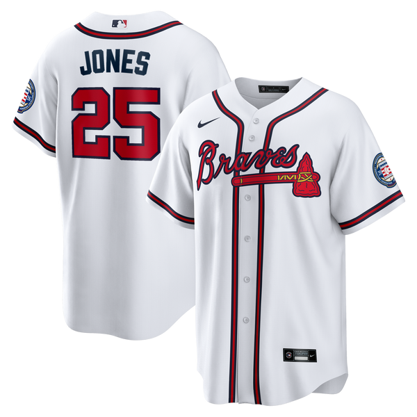 Atlanta Braves Andruw Jones White Home Replica 2026 Hall of Fame Patch Jersey