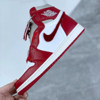 High Top Sneakers, White Red Gray Colorway, Lace Up Design, Casual Gift for Sneaker Fans