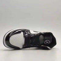 Sneakers, White Black Colorway, Patent Leather Footwear, Lace Up Design, Casual Gift for Sneaker Fans