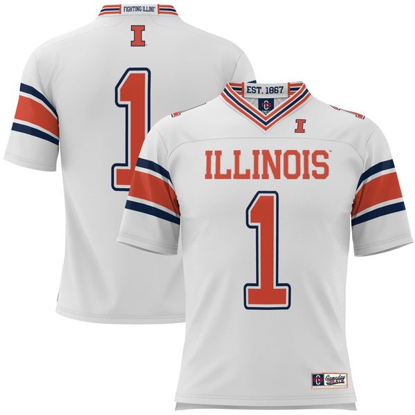 #1 Illinois Fighting Illini Football Jersey - White