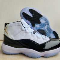 Sneakers, White Black Gold Colorway, Lace Up Design, Casual Gift for Sneaker Fans