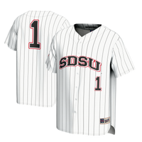 #1 San Diego State Aztecs Lightweight Baseball Fashion Jersey - White