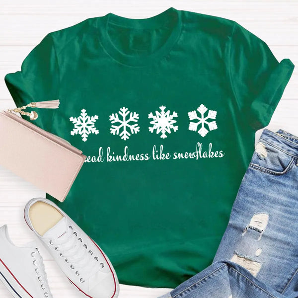 Christmas Teacher Shirt, Spread Kindness Like Snowflakes T-Shirt, Festive Holiday Graphic Tee, Winter Kindness Tee, Adorable 