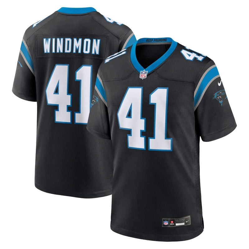 Carolina Panthers Jacoby Windmon Black Team Game Jersey
