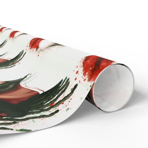 Dreadlocks Santa Christmas Gift Wrap, Black Santa Wrapping Paper, African American Holiday Wrapping Paper, Festive Xmas Gift 