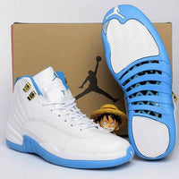 Sneakers, White Blue Colorway, Lace Up Design, Casual Gift for Sneaker Fans