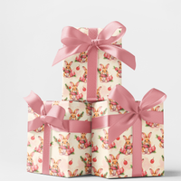 Adorable Christmas Rabbit Wrapping Paper, Winter Bunny Gift Wrap, Festive Holiday Bunny Gift Wrap, Animal Lover Present Wrapping Paper Roll