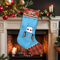 Personalized Plaid Christmas Stocking, Cartoon Car Christmas Stocking, Tartan Kids Holiday Stocking, Custom Name Christmas Stocking Present