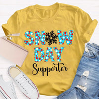 Polka Dot Winter Holiday Graphic Tee, Snow Day Supporter Snowflake Shirt, Christmas Season T-Shirt, Adorable Teacher Winter Present