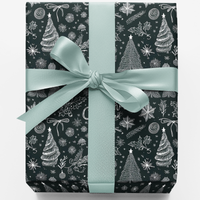 Candy Cane Holiday Gift Wrap, Minimalist Christmas Wrapping Paper, Modern Ornament Christmas Paper, Elegant Stocking Gift Wrapping Paper