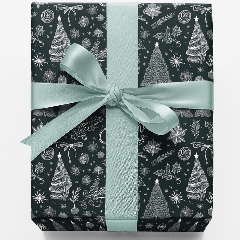 Candy Cane Holiday Gift Wrap, Minimalist Christmas Wrapping Paper, Modern Ornament Christmas Paper, Elegant Stocking Gift Wrapping Paper