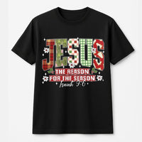 Plaid Christmas Faith T-Shirt, Jesus Is the Reason for the Season Shirt, Christian Holiday Tee, Religious Faith Graphic Shirt, Xmas Present