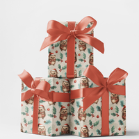 Woodland Animal Gift Wrap, Christmas Hedgehog Wrapping Paper, Festive Hedgehog Holiday Wrapping Paper, Animal Lover Gift Wrap Paper Roll