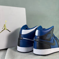 Mid Top Sneakers, Blue White Colorway, Lace Up Design, Casual Gift for Sneaker Fans