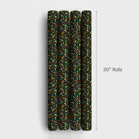 Modern Abstract Confetti Gift Wrap, Christmas Terrazzo Wrapping Paper, Dark Green Holiday Wrapping Paper, Festive Xmas Gift Wrap Roll