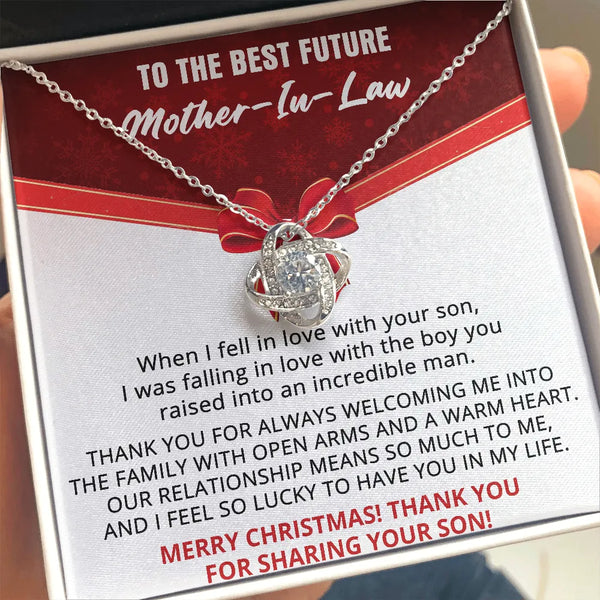 Love Knot Pendant Necklace, Future Mother in Law Necklace, Meaningful Mother in Law Jewelry Necklace, Wedding Day Present, Ch