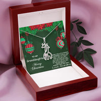 Graceful Love Giraffe Pendant, Granddaughter Giraffe Necklace, 14K White Gold Giraffe Charm Necklace, Sentimental Christmas Jewelry Present