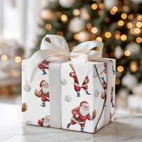 Sports Christmas Gift Wrap, Baseball Santa Wrapping Paper, Watercolor Santa Baseball Wrapping Paper, Holiday Sports Fan Gift Wrapping Paper