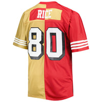 San Francisco 49ers Jerry Rice Scarlet/Gold Big & Tall Split Legacy Retired Player Replica Jersey