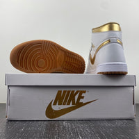 Retro High Top Sneakers, White Gold Colorway, Lace Up Design, Casual Gift for Sneaker Fans