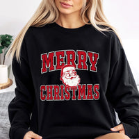 Retro Santa Graphic Sweatshirt, Merry Christmas Santa Sweatshirt, Vintage Holiday Crewneck, Distressed Christmas Pullover Sweatshirt
