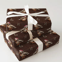 Adorable Christmas Duck Gift Wrap, Ducks in Santa Hats Wrapping Paper, Whimsical Holiday Bird Present Paper, Winter Duck Gift Wrapping Paper