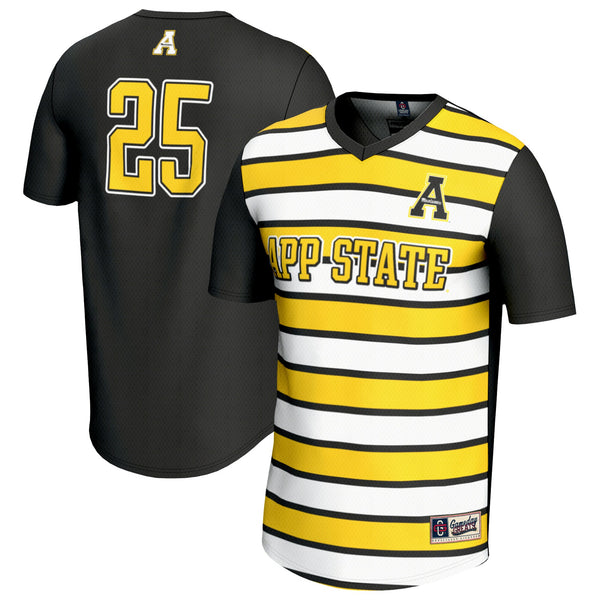 #25 Appalachian State Mountaineers Lightweight Soccer Fashion Jersey - Black