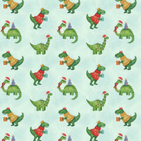 Prehistoric Holiday Dino Gift Wrap, Dinosaur Christmas Wrapping Paper, Festive Rex Present Paper, Kids Xmas Gift Wrapping Paper Roll