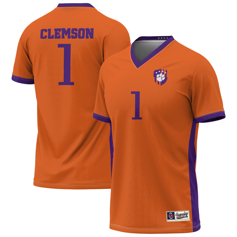 #1 Clemson Tigers Lightweight Collegiate Soccer Fashion Jersey - Orange