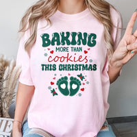 Humorous Pregnancy Baby Reveal Shirt, Baking More Than Cookies Pregnancy T-Shirt, Christmas Pregnancy Announcement Tee, Expecting Mom Present