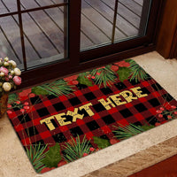 Custom Holiday Welcome Mat, Personalized Christmas Family Name Doormat, Winter Snowflake Front Door Mat, Xmas Entry Rug, Festive Present