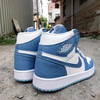 Low Top Sneakers, Blue White Colorway, Lace Up Design, Casual Gift for Sneaker Fans