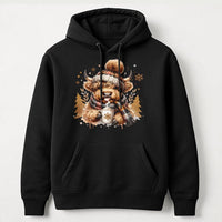 Festive Winter Animal Sweatshirt, Highland Cow Christmas Hoodie, Adorable Holiday Cow Hoodie, Comfy Farmhouse Xmas Pullover, Cow Lover Present