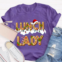 Festive School Cafeteria Holiday Shirt, Christmas Lunch Lady Gingerbread T-Shirt, Adorable Christmas Baker Graphic Tee, Xmas Present