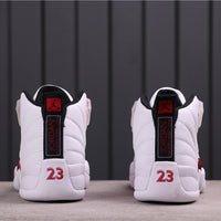 High Top Sneakers, White Red Colorway, Lace Up Design, Casual Gift for Sneaker Fans