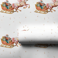 Santa Sleigh Fantasy Gift Wrap, Unicorn Christmas Wrapping Paper, Magical Unicorn Holiday Wrapping Paper, Whimsical Wrapping Paper Roll