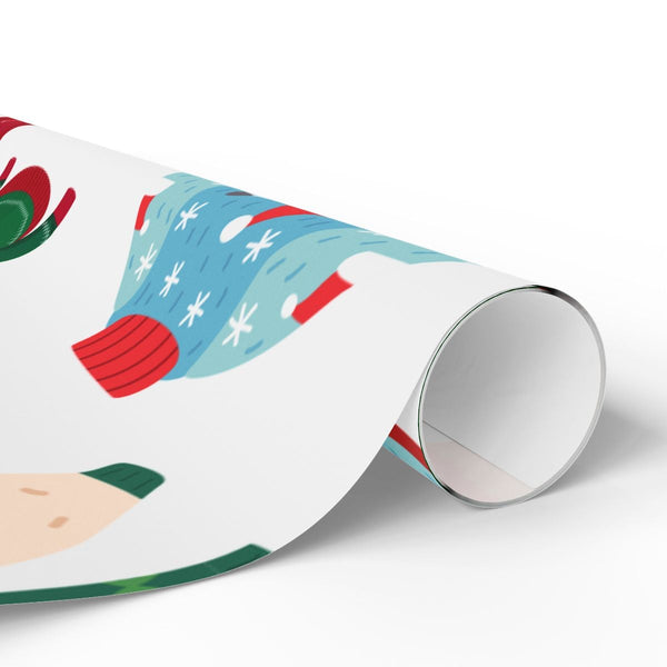 Festive Holiday Knit Pattern Gift Wrap Roll, Ugly Christmas Sweater Wrapping Paper, Retro Xmas Wrapping Paper, Seasonal Prese