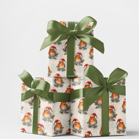 Watercolor Winter Bird Gift Wrap, Christmas Robin Wrapping Paper, Holiday Robin Wrapping Paper, Festive Nature Lover Present Wrapping Paper