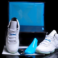 Low Top Sneakers, White Blue Colorway, Lace Up Design, Casual Gift for Sneaker Fans