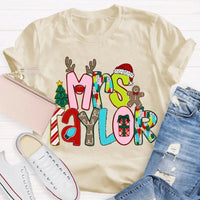 Personalized Christmas T-Shirt, Custom Christmas Tree Shirt, Holiday Tree Graphic Tee, Matching Family Christmas Shirt, Xmas Holiday Present