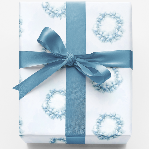 Elegant Winter Gift Wrap Roll, Snowflake Wreath Wrapping Paper, Snowflake Serenade Wrapping Paper, Christmas Gift Wrap, Holid