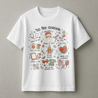 Medical Holiday Icons Graphic Tee, Nurse Christmas T-Shirt, Adorable Healthcare Worker Shirt, RN Christmas Tree Tee, Hospital Staff Xmas Present