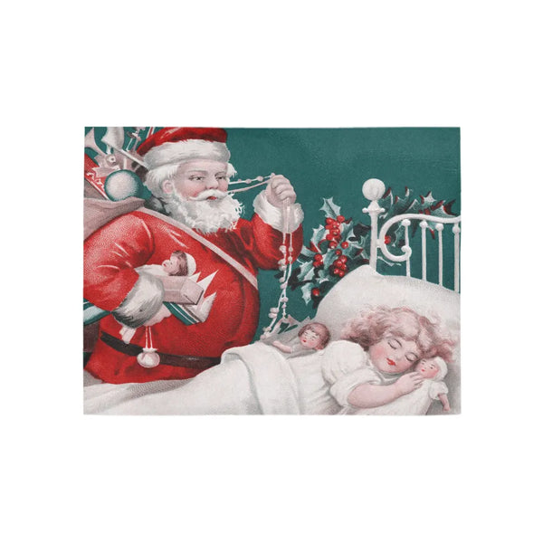Retro Christmas Hallway Runner, Vintage Santa Claus Runner Rug, Holiday Winter Runner Rug, Non Slip Kitchen Floor Mat, Xmas H