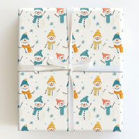 Whimsical Snowman Gift Wrap, Adorable Snowman Wrapping Paper, Festive Holiday Wrapping Paper, Christmas Snowman Paper, Winter Kids Present Wrap