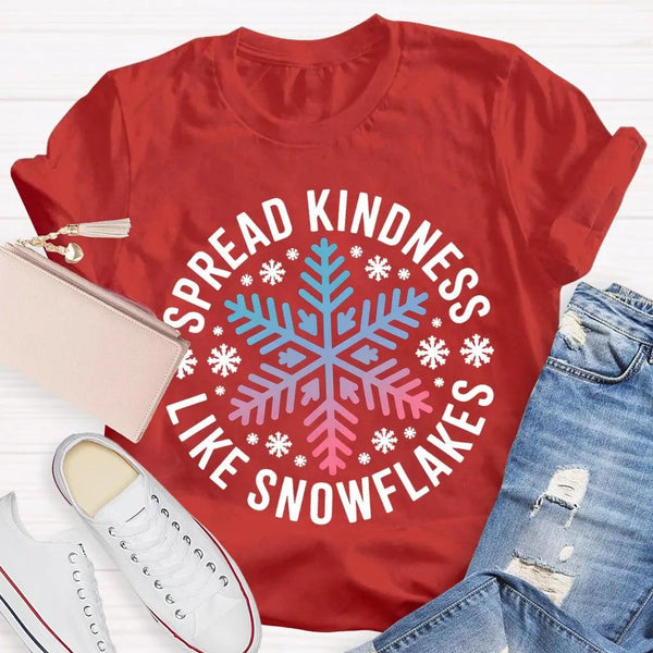 Christmas Kindness Graphic T-Shirt, Spread Kindness Like Snowflakes Shirt, Festive Winter Holiday Tee, Positive Teacher Chris