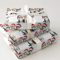 Adorable Cat Lover Christmas Gift Wrap, Watercolor Kittens in Santa Hats Wrapping Paper, Festive Holiday Wrapping Paper, Kitten Present Paper